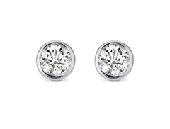 Basics Lab-Grown Diamond 1ct. tw. Round Brilliant Bezel Studs | White