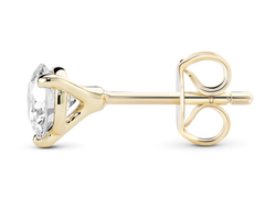 Side view of 14k yellow gold earring butterfly back