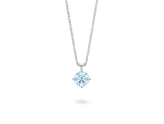 Finest Lab-Grown Diamond 1ct. Round Brilliant Solitaire Pendant | Blue