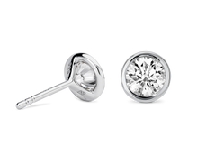 Basics Lab-Grown Diamond 1ct. tw. Round Brilliant Bezel Studs | White
