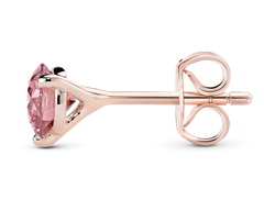 Side view of 14k rose gold earring butterfly back