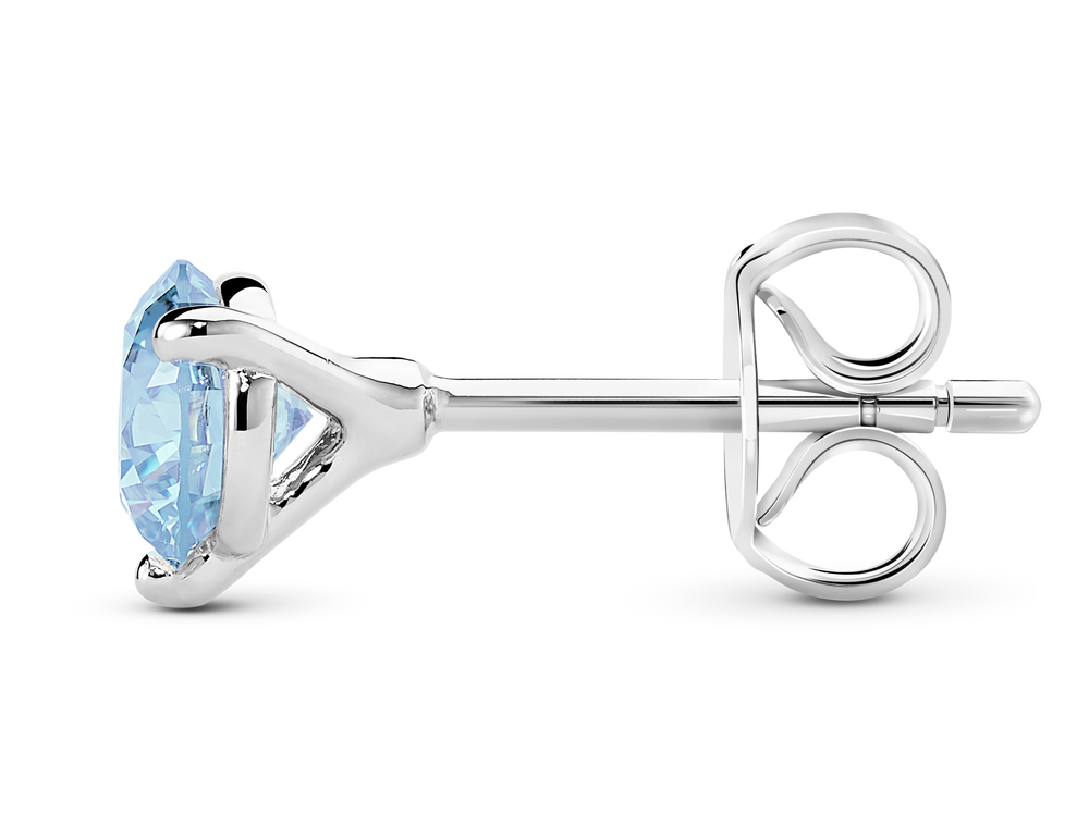 Side view of 14k white gold earring butterfly back