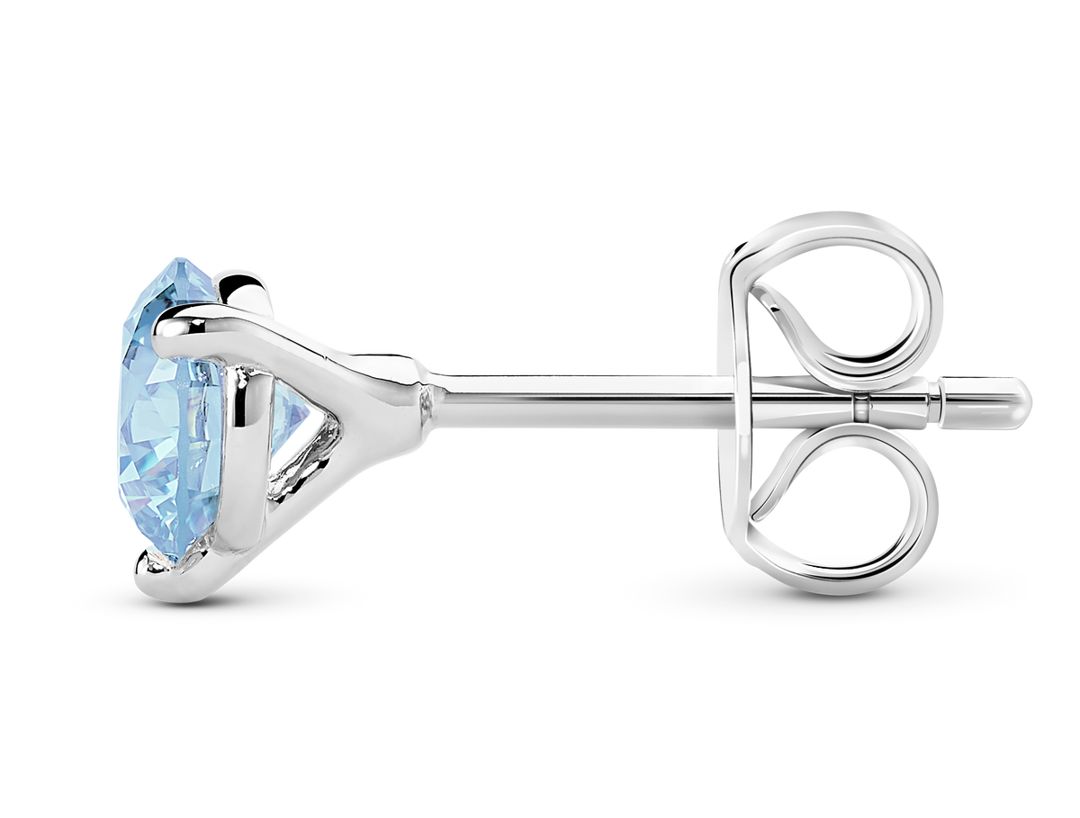 Side view of 14k white gold earring butterfly back