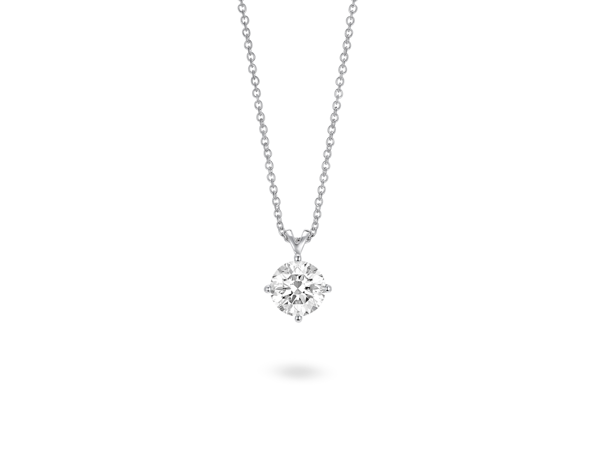 Finest Lab-Grown Diamond 1ct. Round Brilliant Solitaire Pendant | White