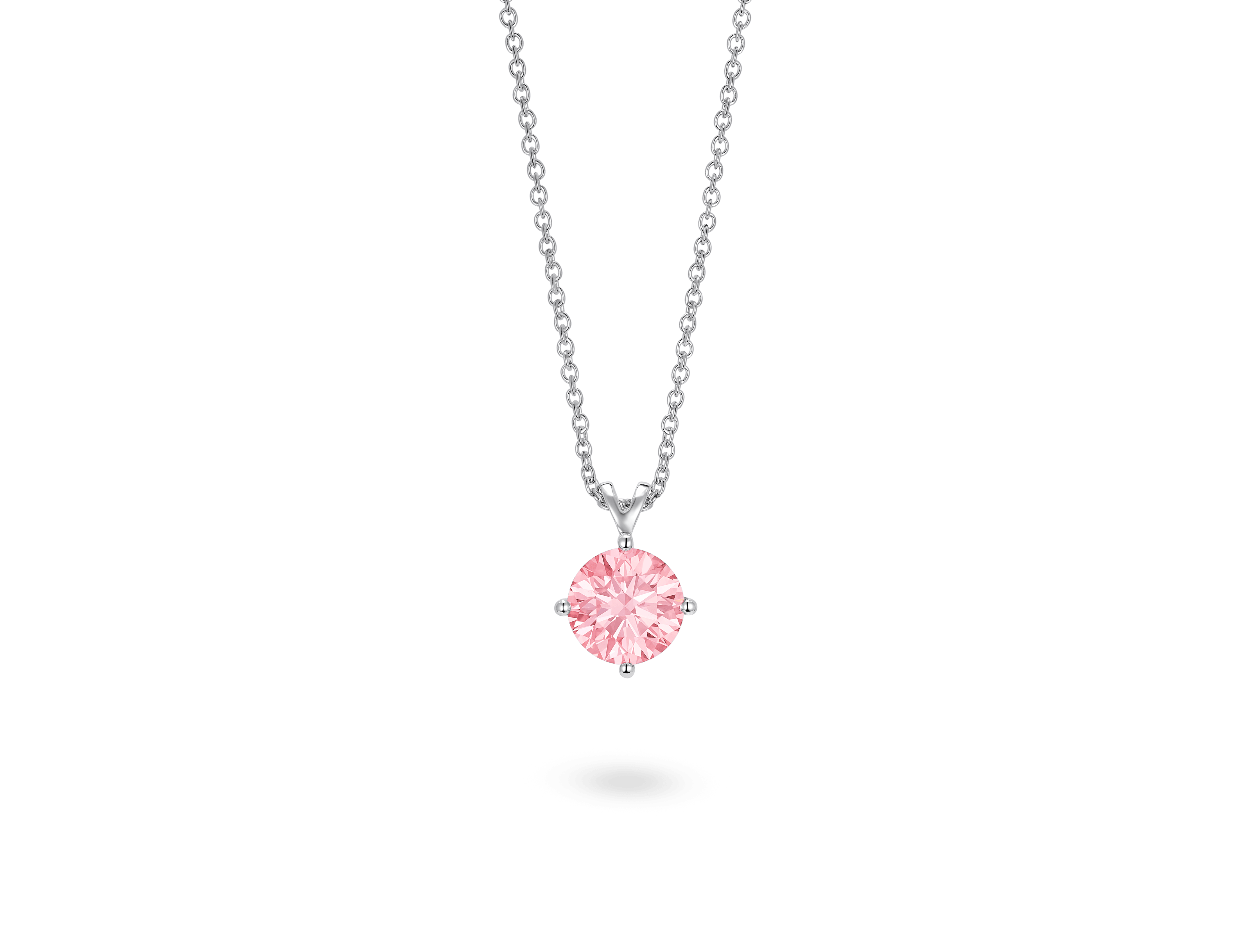 Finest Lab-Grown Diamond 1ct. Round Brilliant Solitaire Pendant | Pink