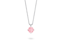 Finest Lab-Grown Diamond 1ct. Round Brilliant Solitaire Pendant | Pink