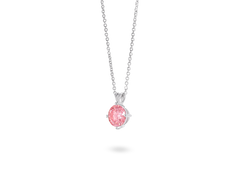Finest Lab-Grown Diamond 1ct. Round Brilliant Solitaire Pendant | Pink