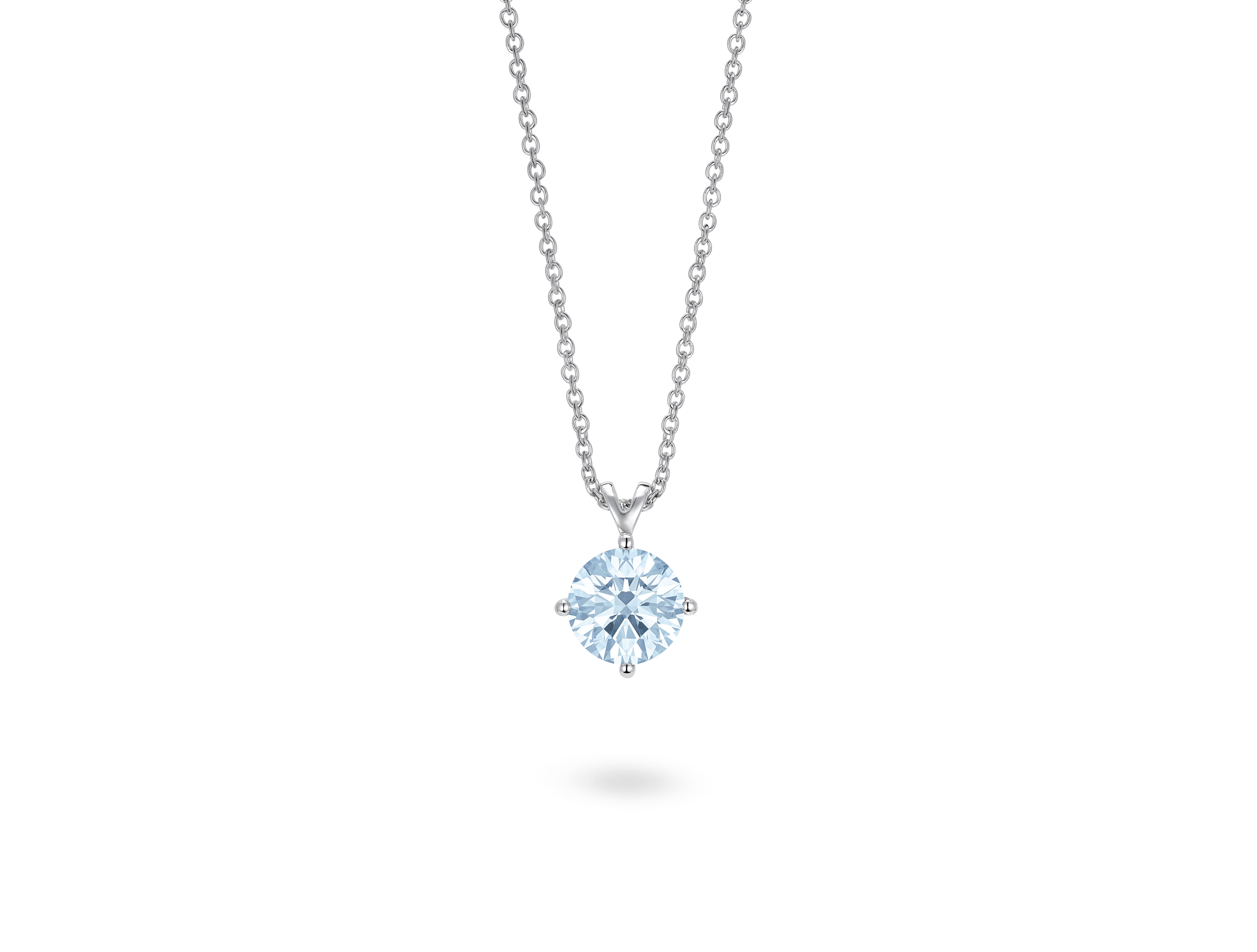 Finest Lab-Grown Diamond 1ct. Round Brilliant Solitaire Pendant | Blue