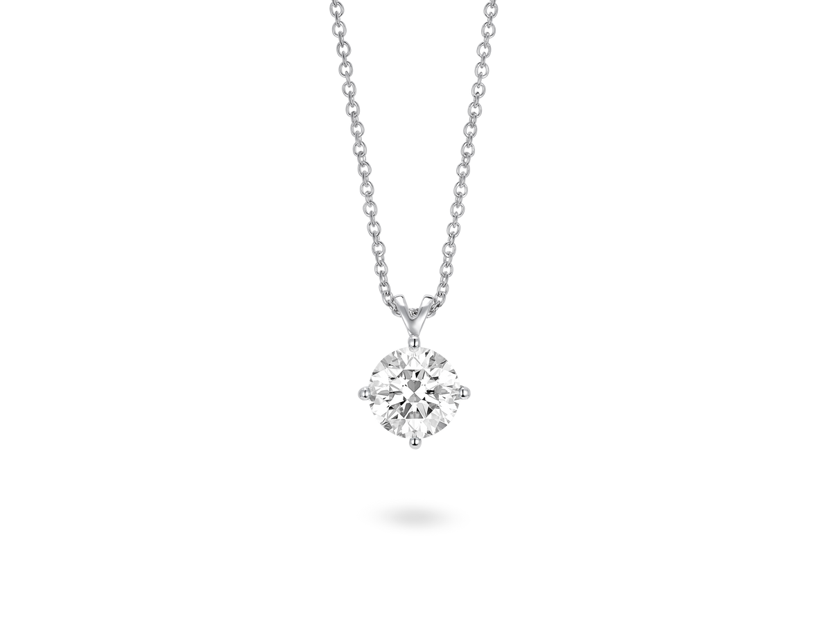 Finest Lab-Grown Diamond 2ct. Round Brilliant Solitaire Pendant | White